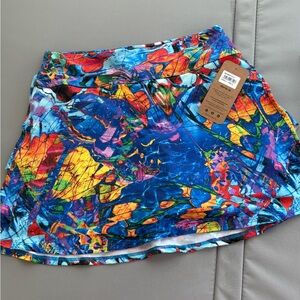 Dona Jo “Fly” Vibrant Abstract Pattern Skirt